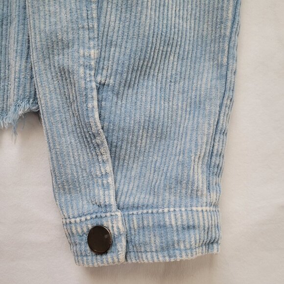 Simply Southern Jacket Distressed Blue Corduroy Long Sleeve Button Medium Boho - Picture 4 of 12